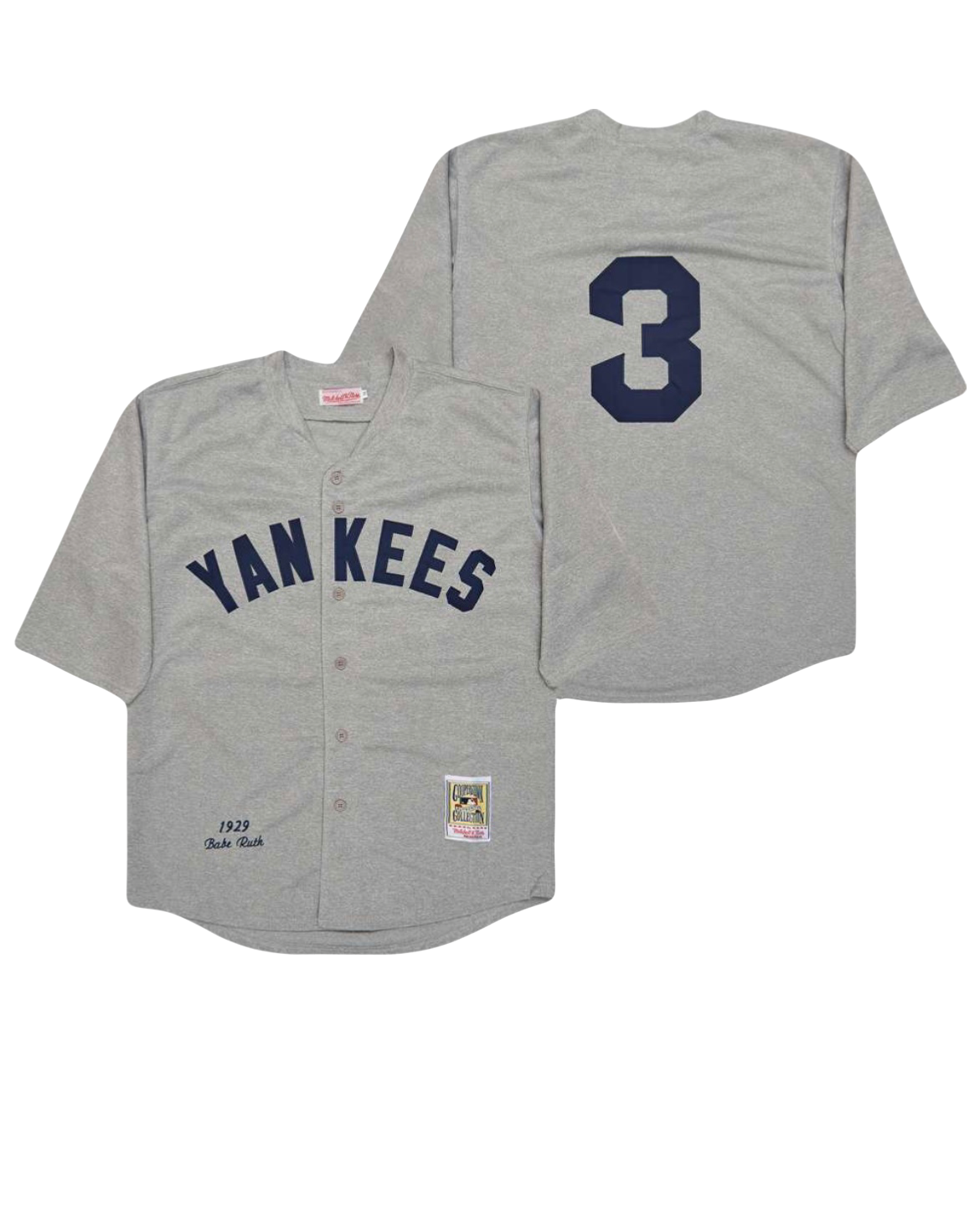 Babe Ruth Jersey - New York Yankees 1929 Away Throwback MLB Baseball Jersey