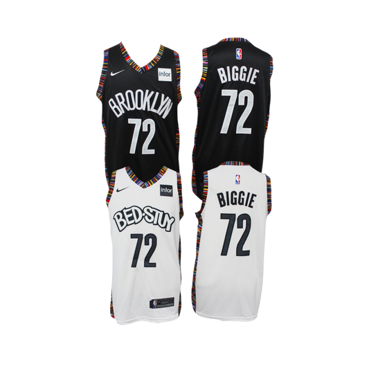 Brooklyn Nets Biggie Smalls Nike Iconic NBA Stitched Swingman Jersey - COOGI Edition