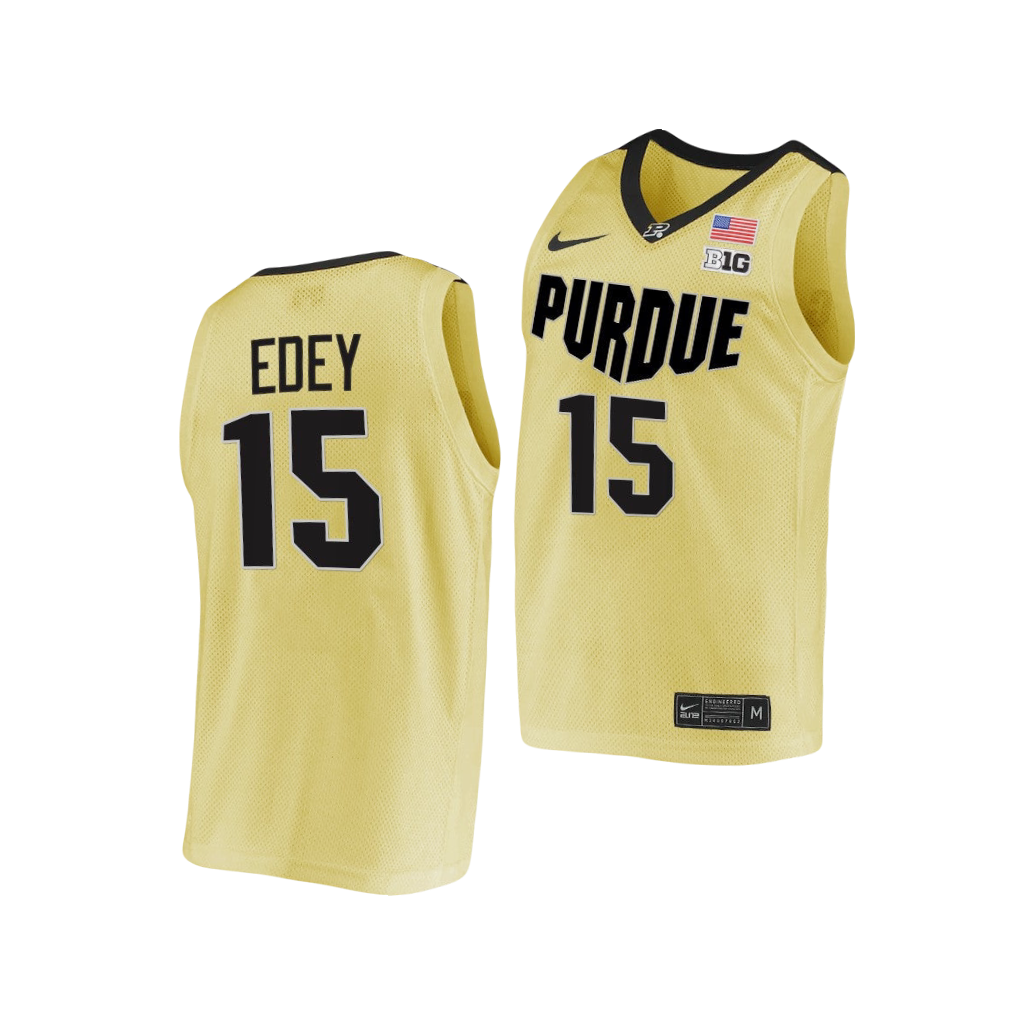 Zach Edey Purdue Boiler Makers NCAA 2024 Nike Alternate College Basketball Jersey - Gold