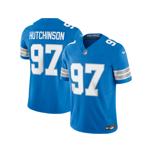 Aidan Hutchinson Detroit Lions 2024/25 New NFL F.U.S.E. Style Nike Vapor Limited Home Jersey - Blue