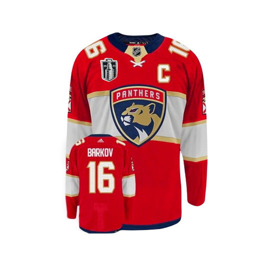 Aleksander Barkov Florida Panthers Authentic Adidas NHL 2023 Stanley Cup Final Patch Home Premier Player Jersey - Red