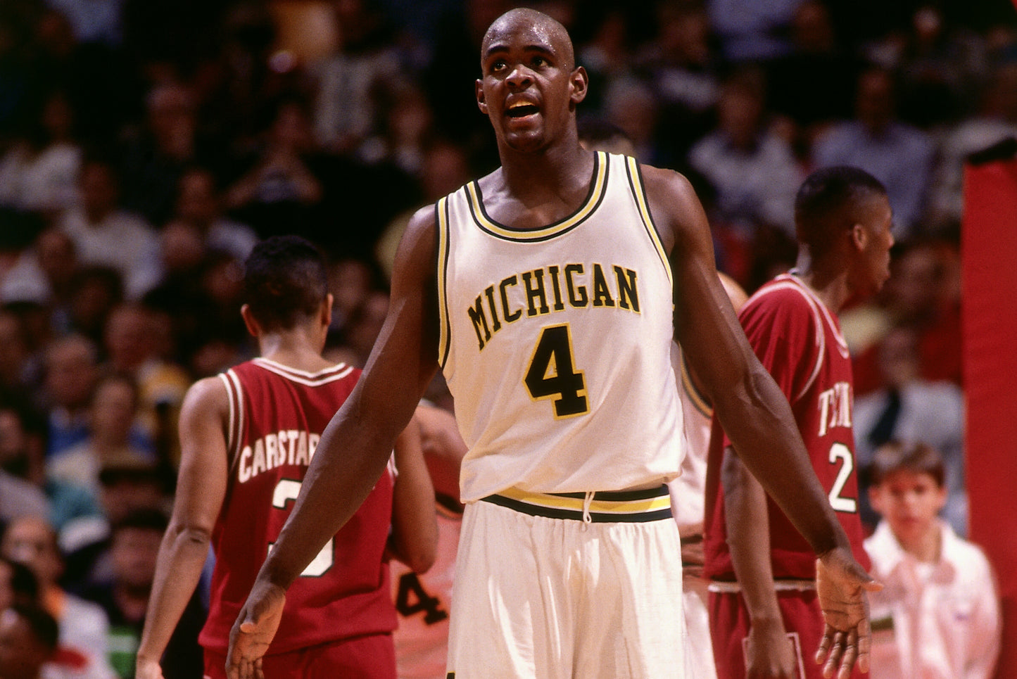 Chris Webber 1993/94 Michigan Wolverines ‘Fab Five’ NCAA College Basketball Campus Legend White Jersey