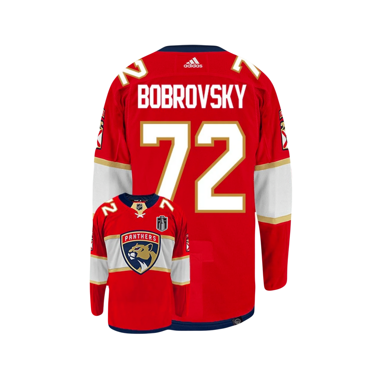 Bob Bobrovsky Florida Panthers 2023 NHL Stanley Cup Finals Patch Premier Player Home Jersey - Red