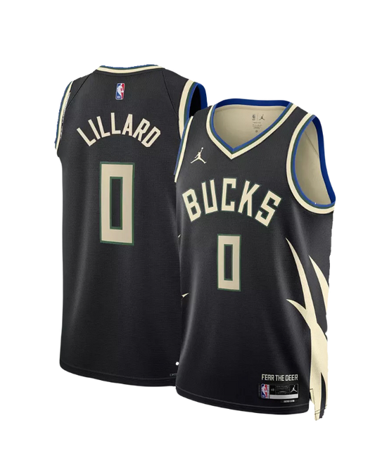 Damian Lillard Milwaukee Bucks NBA Nike Blue 2023/24 Swingman Jersey - Statement Edition