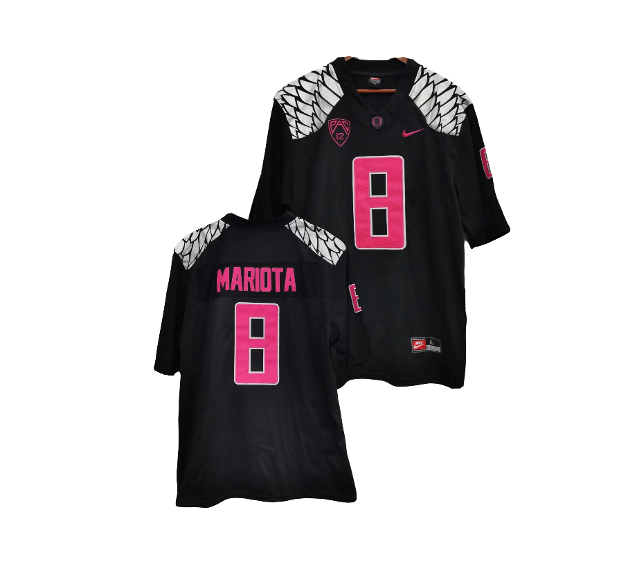 Marcus Mariota Oregon Ducks Nike NCAA College Football 2016 Breast Cancer Awareness Jersey