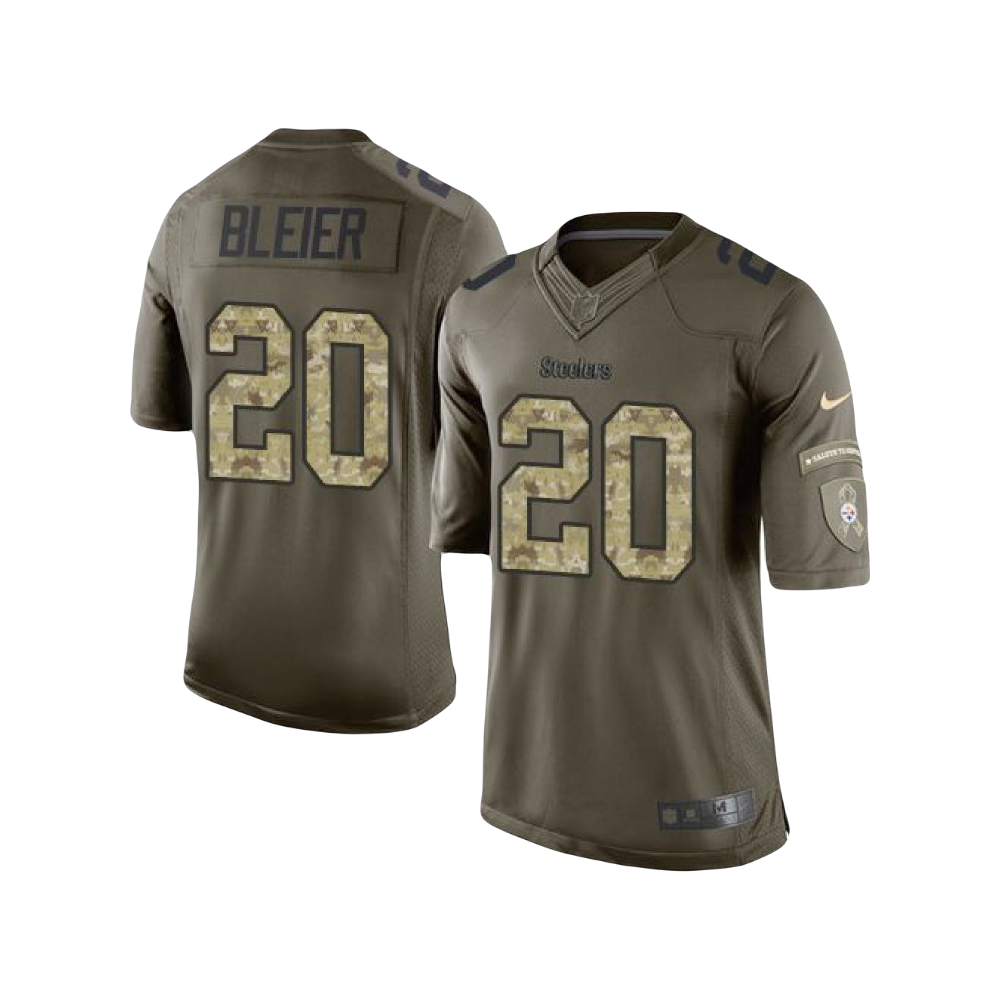Pittsburgh Steelers Rocky Bleier NFL ‘Salute to Service’ Green & Black Military Jersey