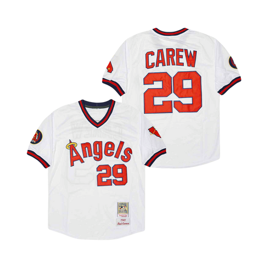 Rod Carew Los Angeles Angels 1982 MLB Mitchell Ness Cooperstown Classic Jersey - White