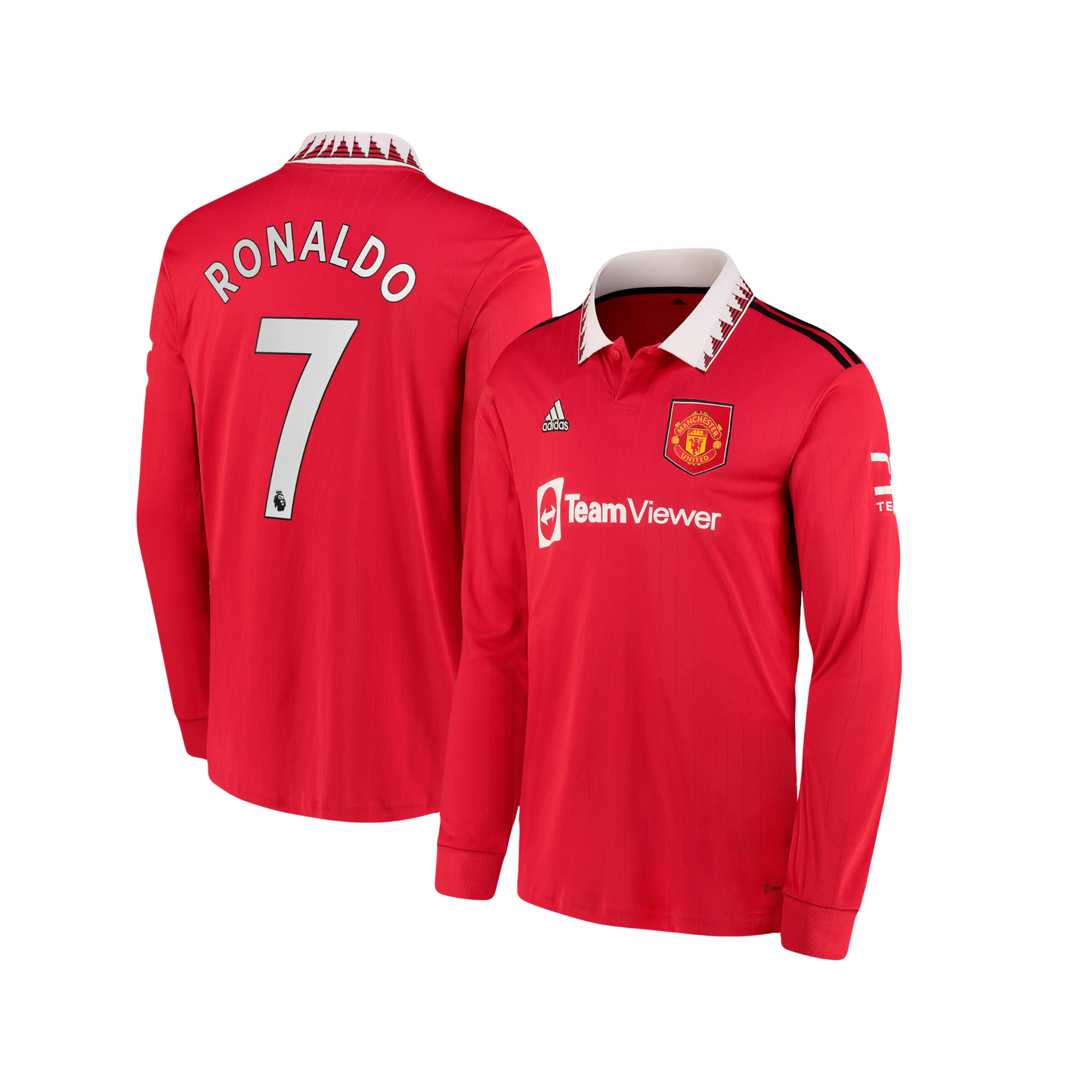 Cristiano Ronaldo Manchester United 2022/23 Season Home Kit Authentic Adidas On-Field Player Version Long Sleeve Jersey - Red