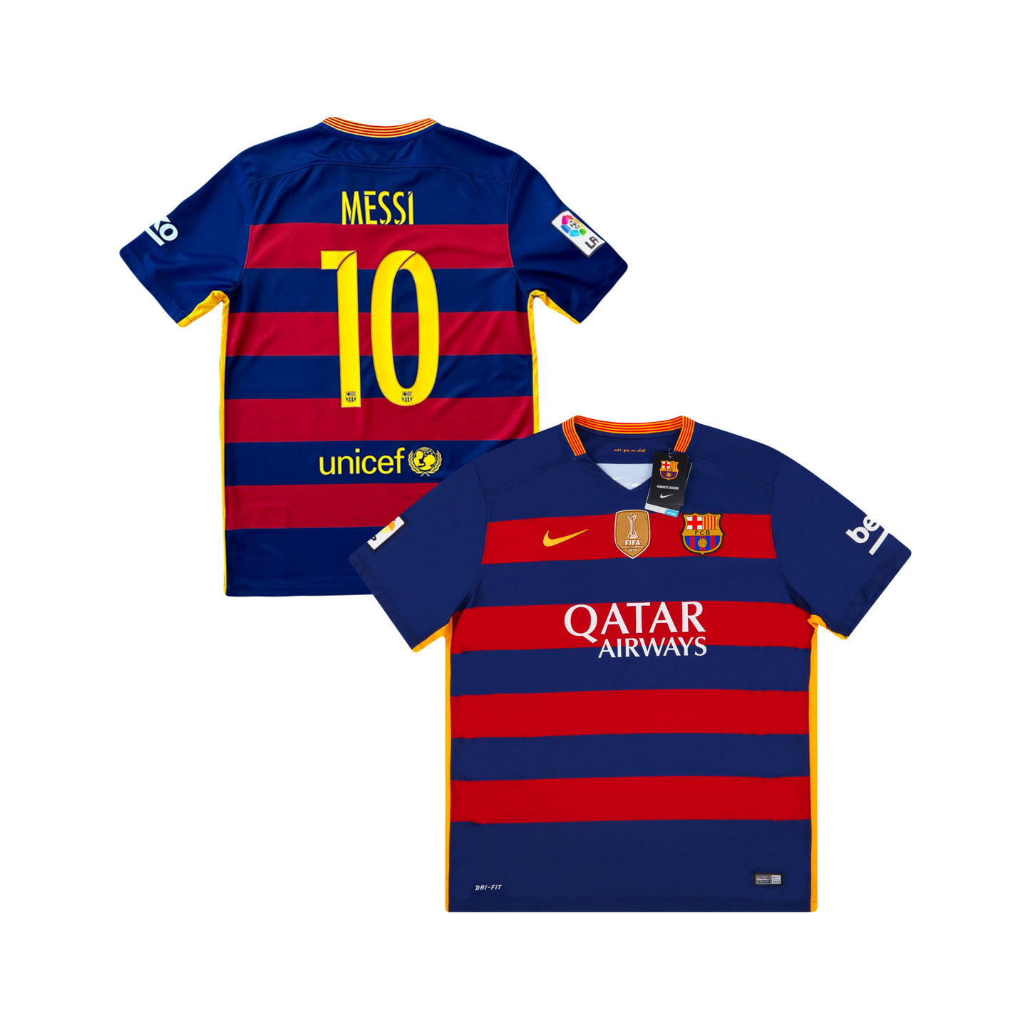 Lionel Messi FC Barcelona Nike 2015/16 UEFA Champions League Home Kit Iconic Authentic Nike Jersey - Blue & Red