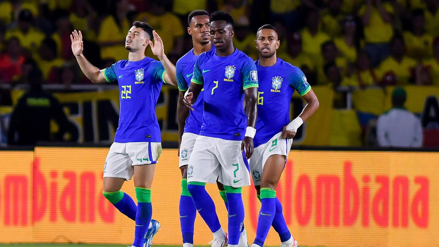 Vinicius Junior Brazil National Soccer Team 2022 World Cup Nike On-Field Away Player Jersey - Blue