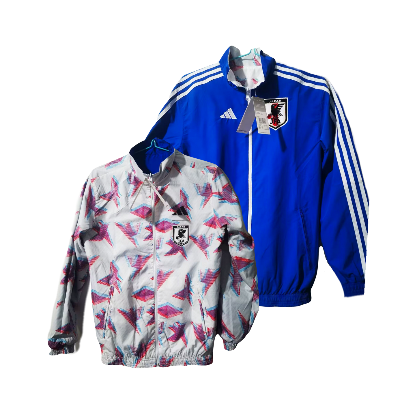 Japan National Team Soccer Adidas Revers-able Windbreaker Jacket - Samurai Blue Origami