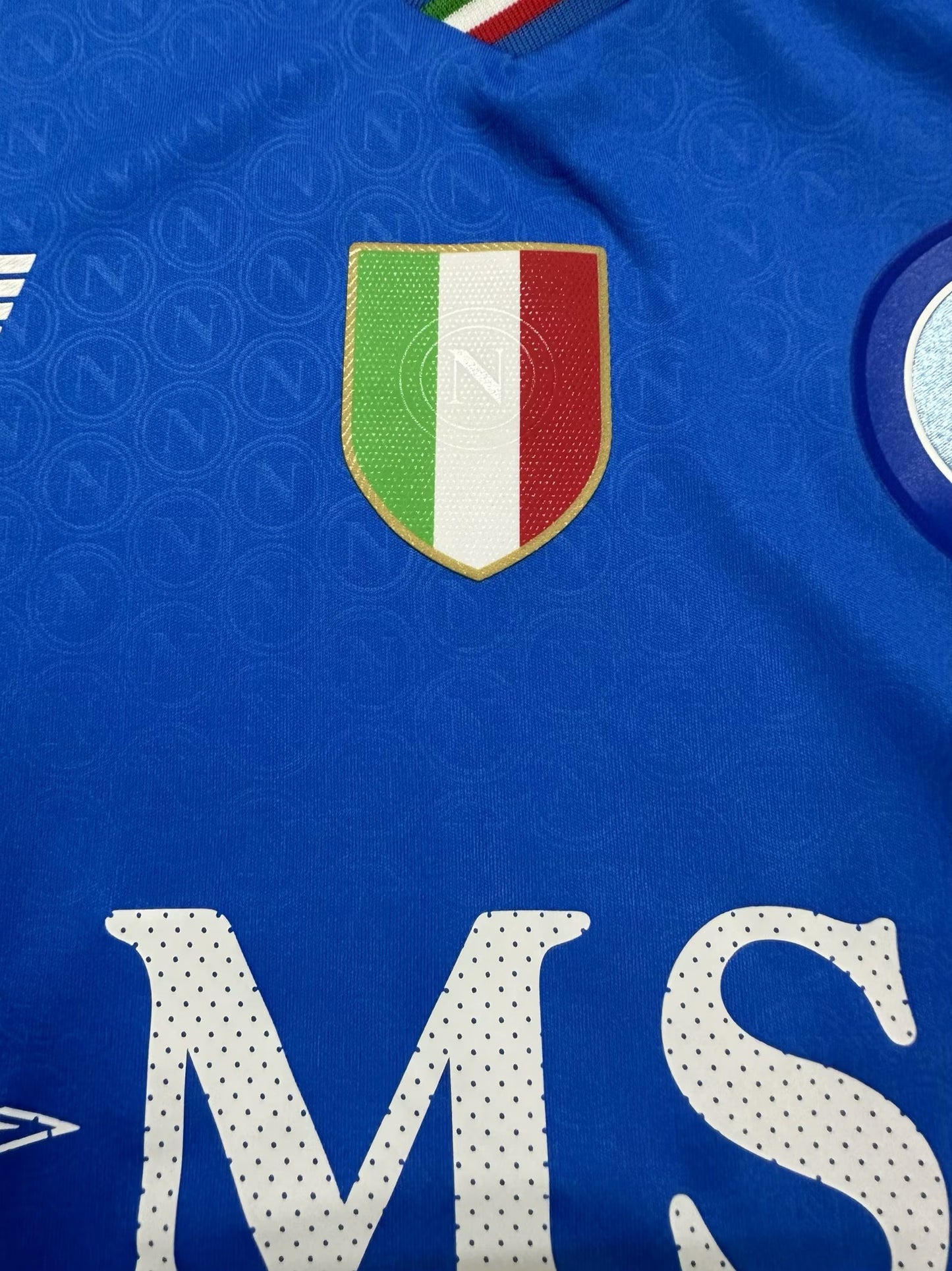 Napoli FC 2023/24 Season EA7 Home Authentic Replica Fan Edition Soccer Jersey - (Custom) Ocean Blue