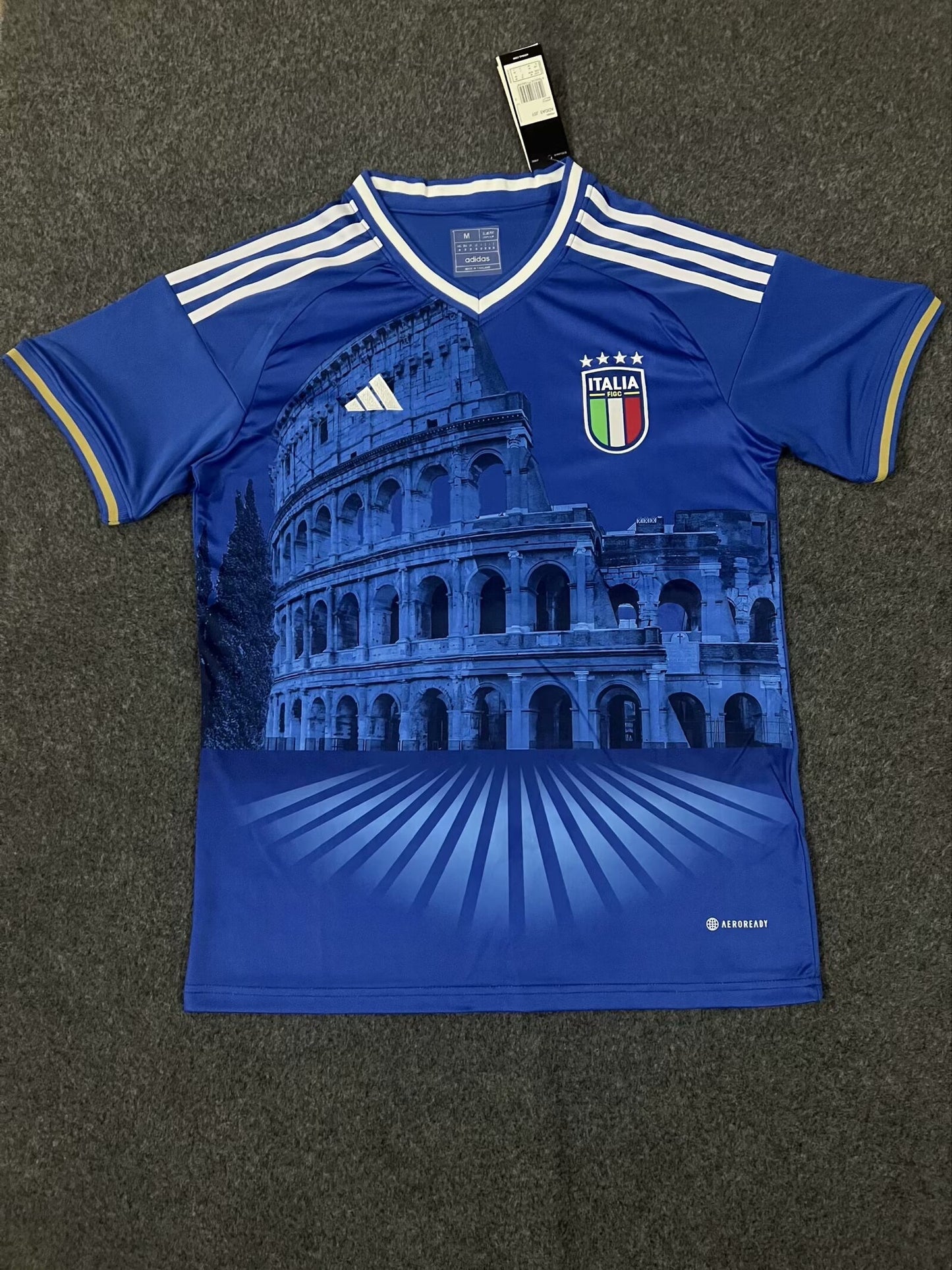 Versace Italy National Team ‘Colosseum’ Authentic Adidas Fan Version Jersey - Blue