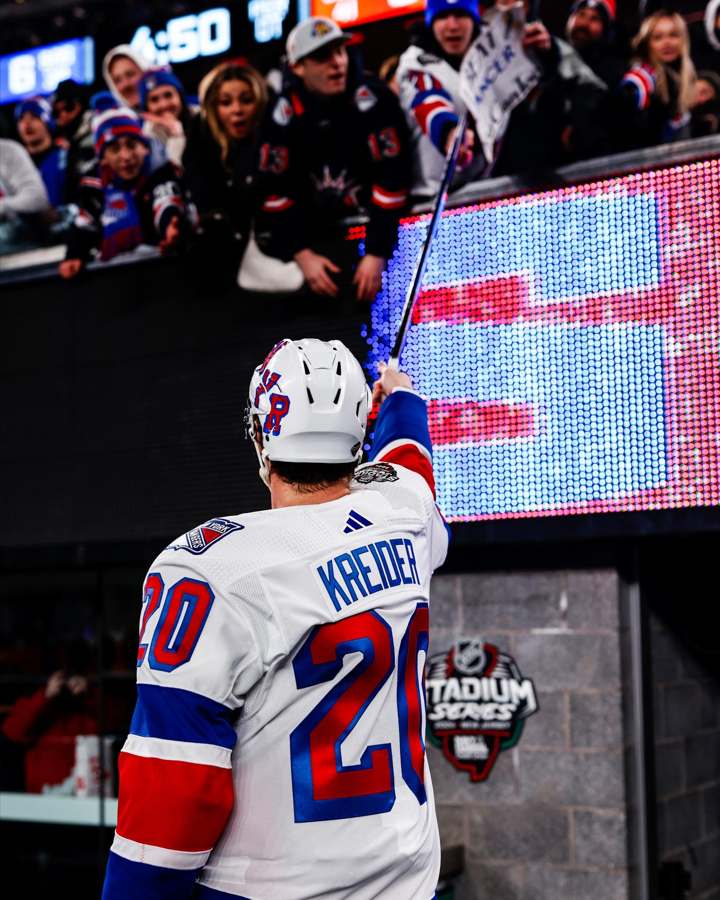 New York Rangers Chris Kreider White 2024 NHL Stadium Series Adidas Premier Player Jersey