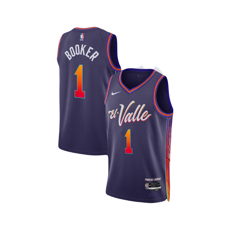 Phoenix Suns Devin Booker Purple ‘El Valle’ 2023/24 City Edition NBA Swingman Jersey
