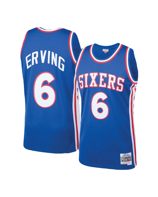 Dr Julius Irving Philadelphia 76ers Mitchell & Ness Hardwood Classic NBA Swingman Jersey - Blue