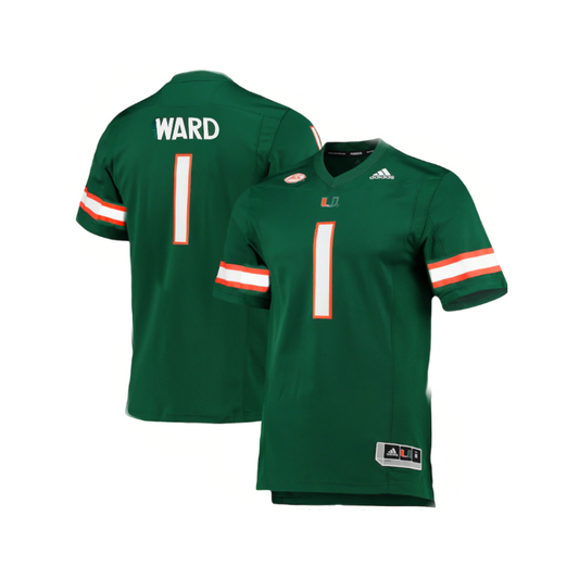 Cam Ward Miami Hurricanes 2024/25 NCAA College Football Adidas Alternate Jersey - Green