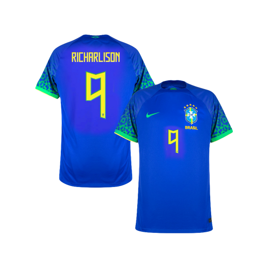 Richarlison Brazil National Soccer Team 2022 World Cup Nike On-Field Authentic Away Player Jersey - Blue