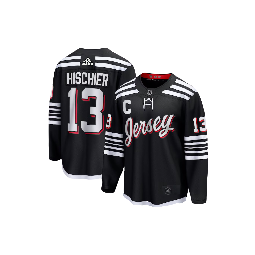 New Jersey Devils Nico Hischier Adidas NHL Alternate Breakaway Player Black Jersey