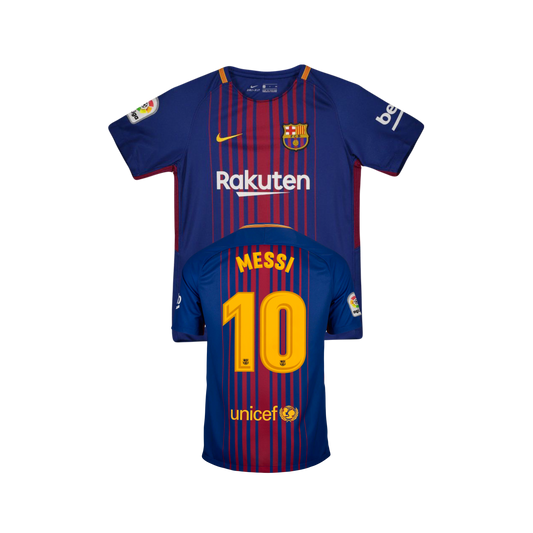 Lionel Messi FC Barcelona Nike 2017/18 Season Home Kit Iconic Authentic Nike Jersey - Blue & Red