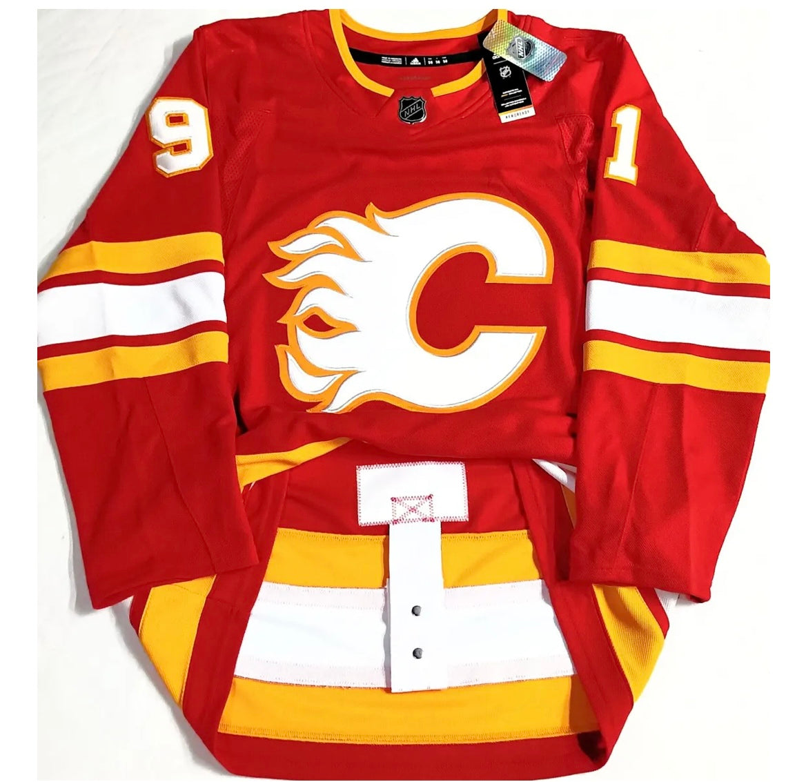 Calgary Flames Nazem Kadri Adidas 2023/24 NHL Premier Player Home Red Jersey