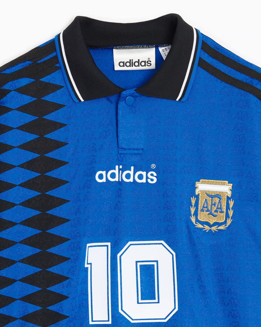 Lionel Messi Argentina National Team 1994 Retro Iconic Classic Adidas Authentic Away Player Jersey - Blue