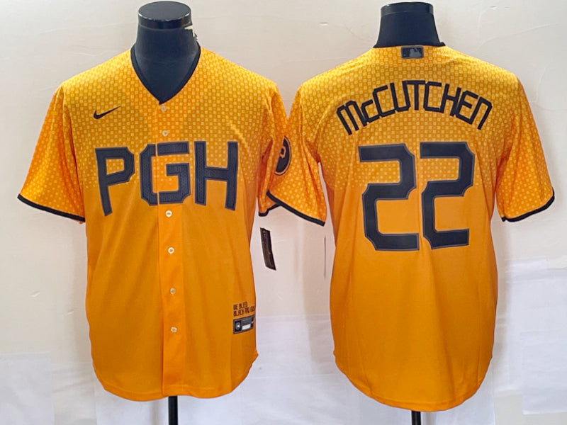 Pittsburgh Pirates Andrew McCutchen MLB Official Nike City Connect Jersey - Gold