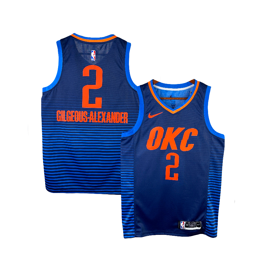Shai Gilgeous-Alexander Oklahoma City Thunder 2024 Nike City Edition NBA Swingman Jersey - Vibrant Blue & Orange