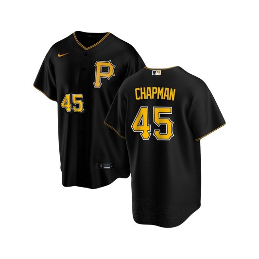Pittsburgh Pirates Aroldis Chapman MLB Official Nike Road Jersey - Black