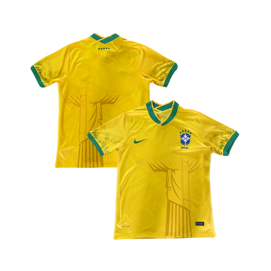 Brazil National Soccer Team ‘Christ the Redeemer’ New Nike Authentic Fan Version Home Jersey - (Custom) Yellow