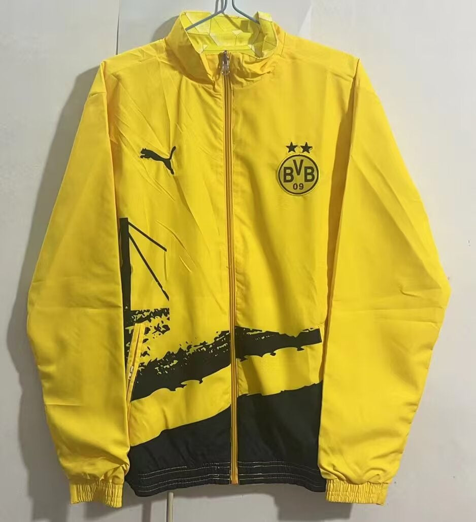 Borussia Dortmund Soccer Puma Revers-able Windbreaker Jacket - Yellow & Black