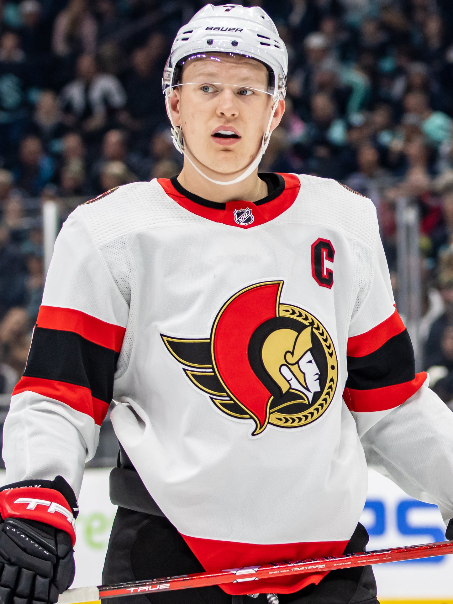 Ottawa Senators Brady Tkachuk Adidas NHL Premier Player White Away Jersey