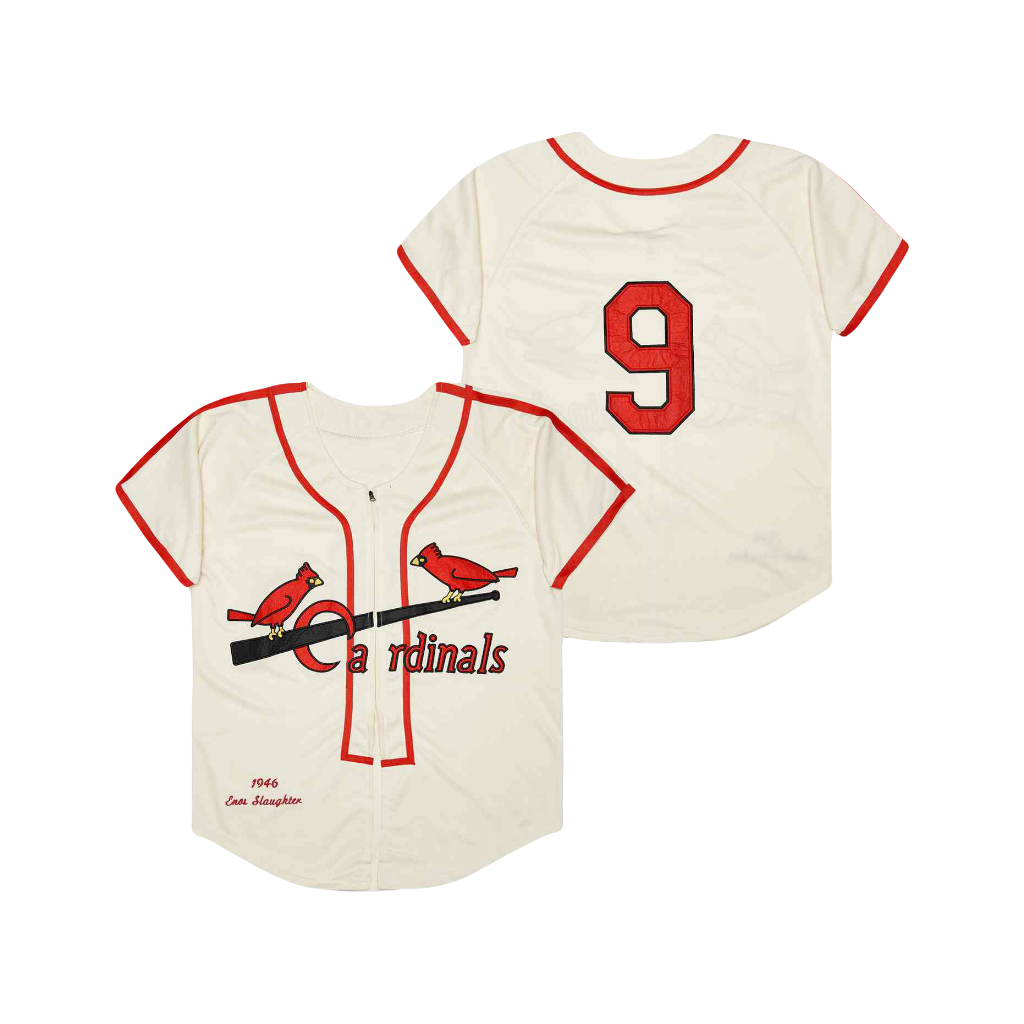 St. Louis Cardinals Enos Slaughter 1946 MLB Mitchell Ness Cooperstown Classic Jersey - Cream