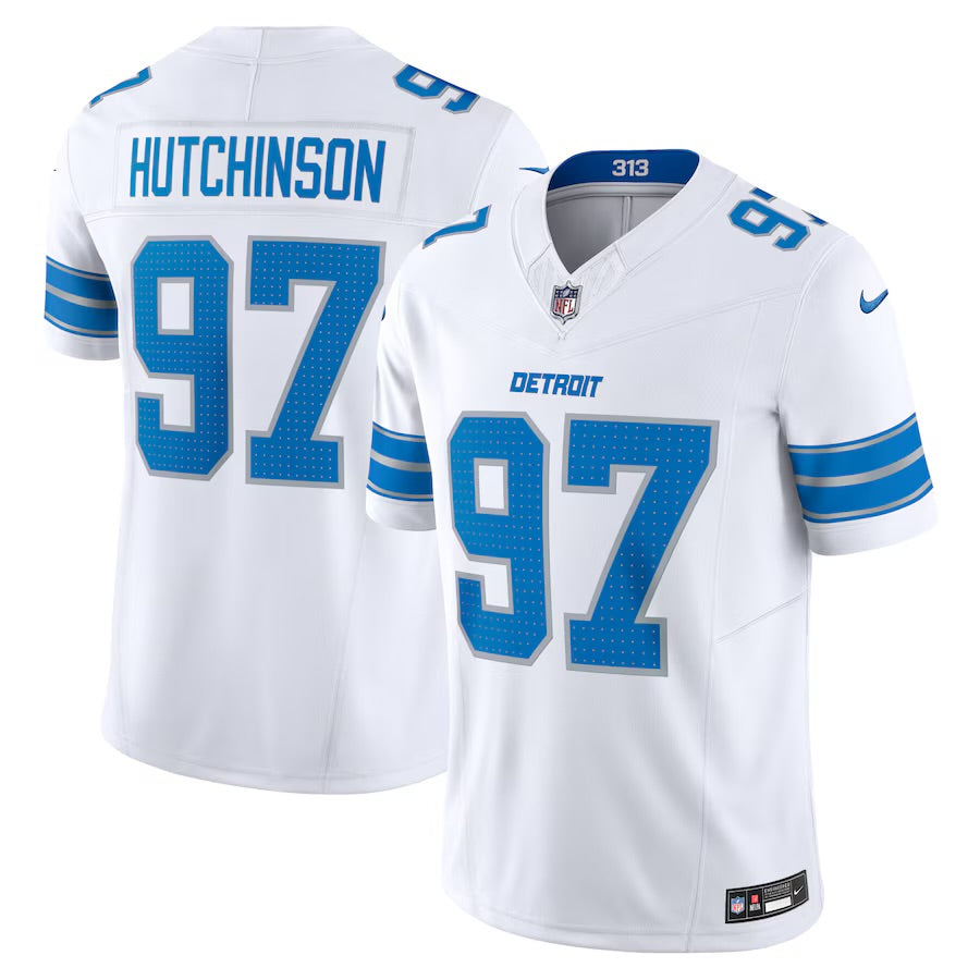 Aidan Hutchinson Detroit Lions 2024/25 New NFL F.U.S.E. Style Nike Vapor Limited Away Jersey - White
