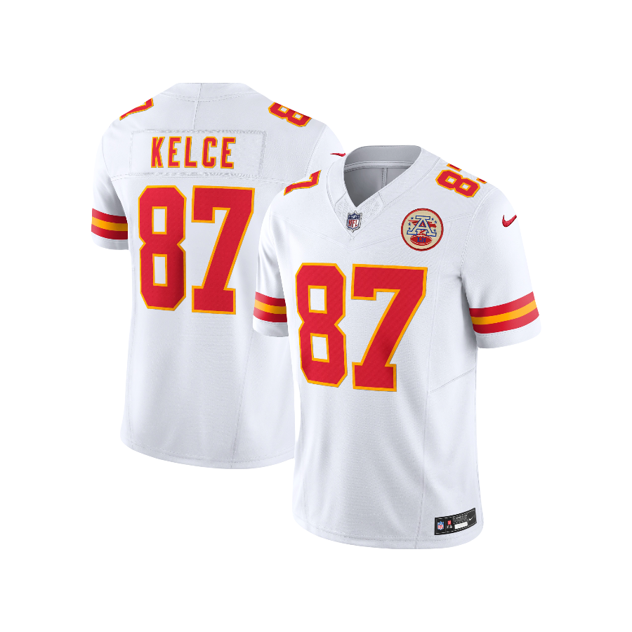 Kansas City Chiefs Travis Kelce NFL F.U.S.E Vapor Limited White Away Jersey