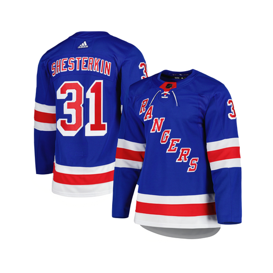 New York Rangers Igor Shesterkin 2024 NHL Authentic Adidas Premier Player Home Jersey - Blue
