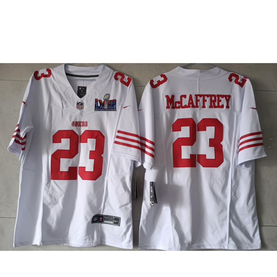 San Francisco 49ers Christian McCaffrey NFL Las Vegas Super Bowl LVIII Patch Jersey