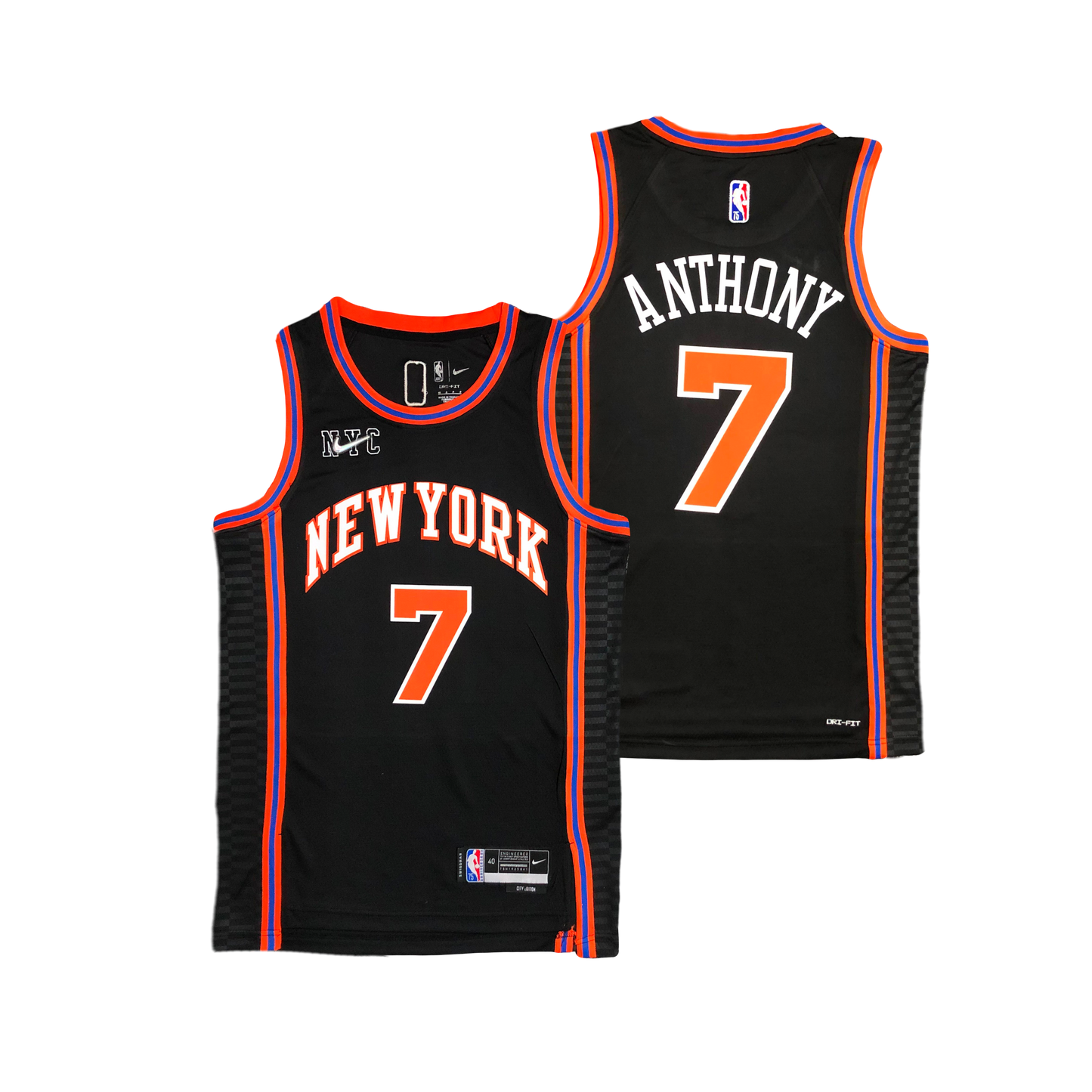 Carmelo Anthony New York Knicks 2021/22 Nike City Edition NBA Swingman Jersey - Black