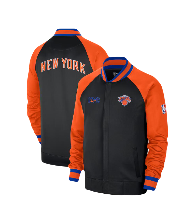New York Knicks Nike 2022/23 NBA City Edition Showtime Thermaflex Full-Zip Bomber Jacket