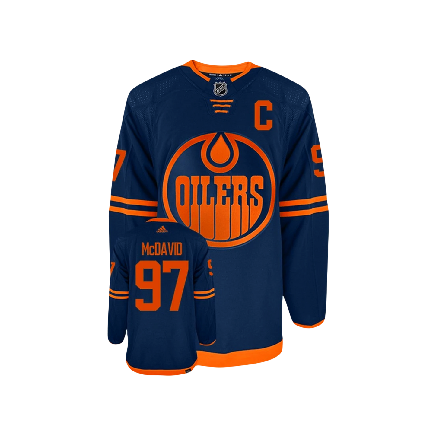 Connor Mcdavid Edmonton Oilers NHL Captain Patch Adidas Alternate Premier Player Jersey