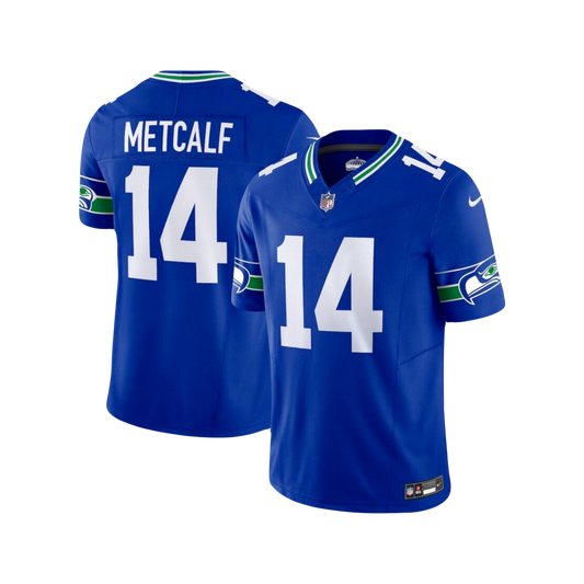 D.K Metcalf Seattle Seahawks NFL F.U.S.E Style Nike Vapor Limited Throwback Classic Jersey - Retro Blue