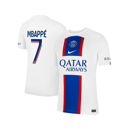 Kylian Mbappé Paris Saint-Germain 2022/23 Season Away Kit Authentic Nike Replica Fan Versiom Jersey - White