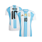 Lionel Messi Argentina National Team 2024/25 Season FIFA Qatar World Cup Champions Patch Adidas Authentic Home Player Jersey - White & Striped Sky Blue