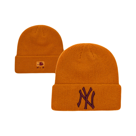 New York Yankees MLB New Era Knit Beanie - Orange