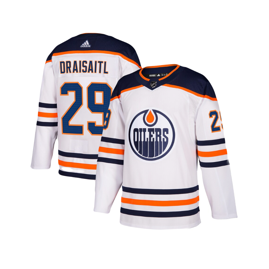 Leon Draisaitl Edmonton Oilers NHL Classic White Navy Away Adidas Premier Player Jersey