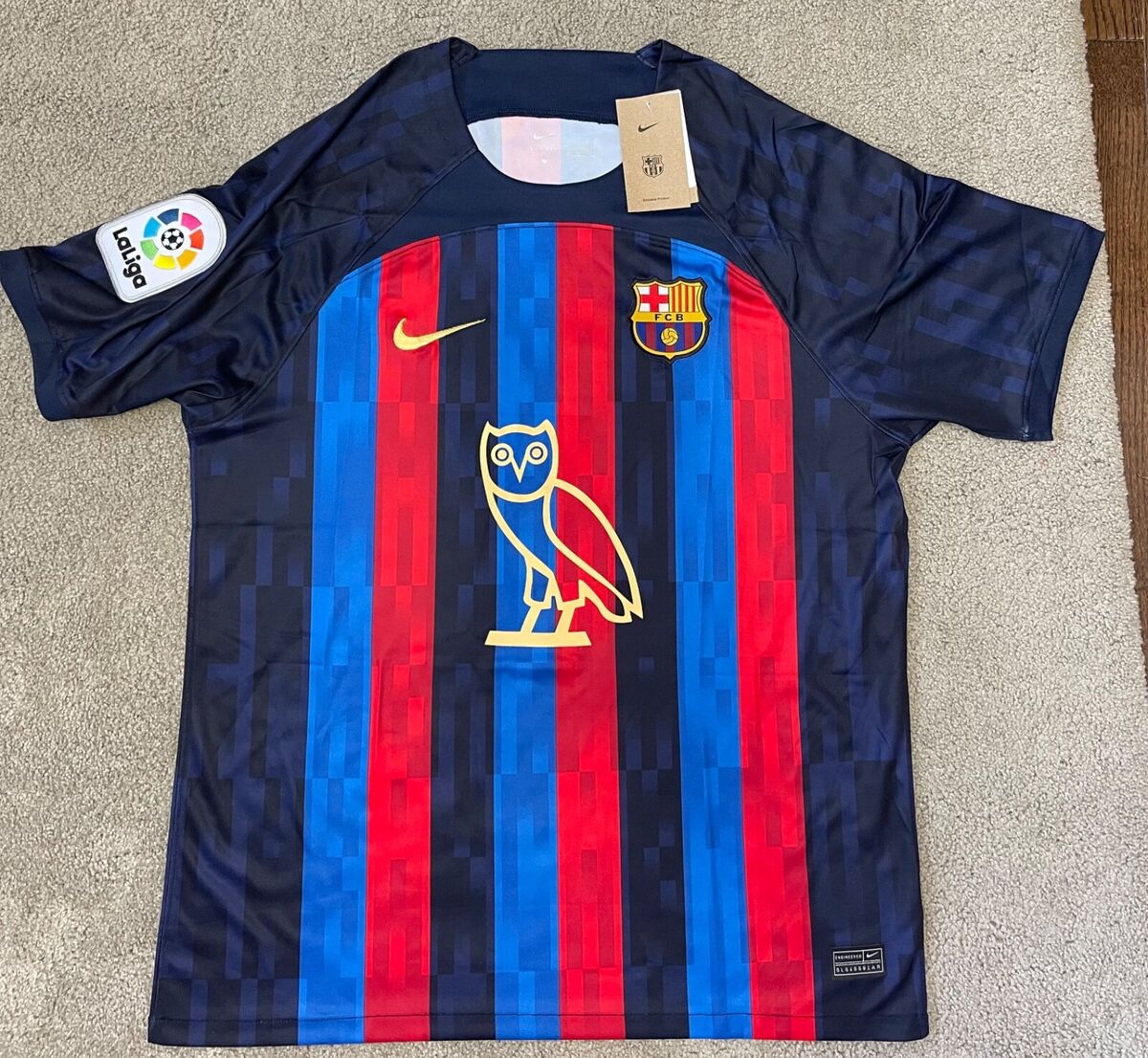 Pedri FC Barcelona 2022/23 Home Kit Nike ‘OVO Edition’ Fan Version Soccer Jersey -  Red & Blue