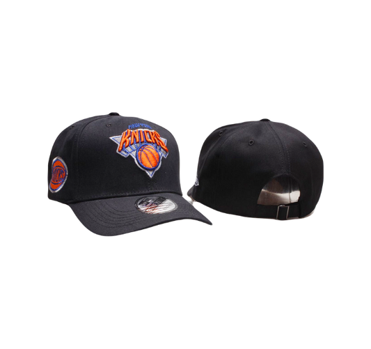 New York Knicks NBA New Era Icon Black Adjustable Cap Hat