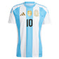Lionel Messi Argentina National Team 2024/25 Season FIFA Qatar World Cup Champions Patch Adidas Authentic Home Player Jersey - White & Striped Sky Blue