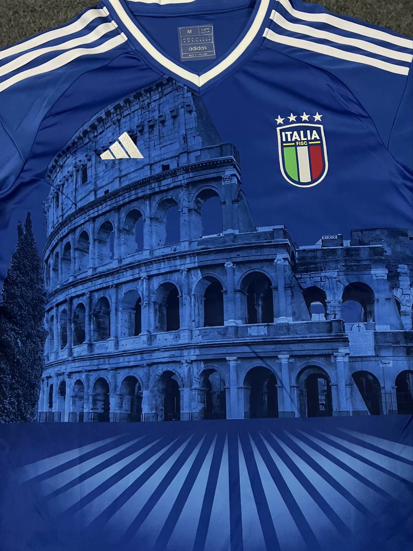 Versace Italy National Team ‘Colosseum’ Authentic Adidas Fan Version Jersey - Blue