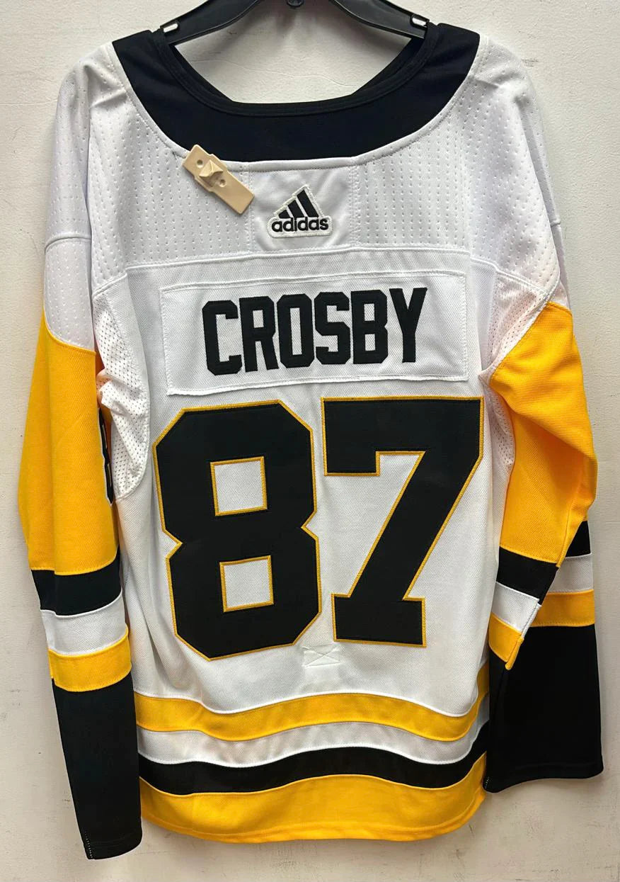Pittsburgh Penguins Sidney Crosby 2024 White Away Adidas NHL Breakaway Player Jersey